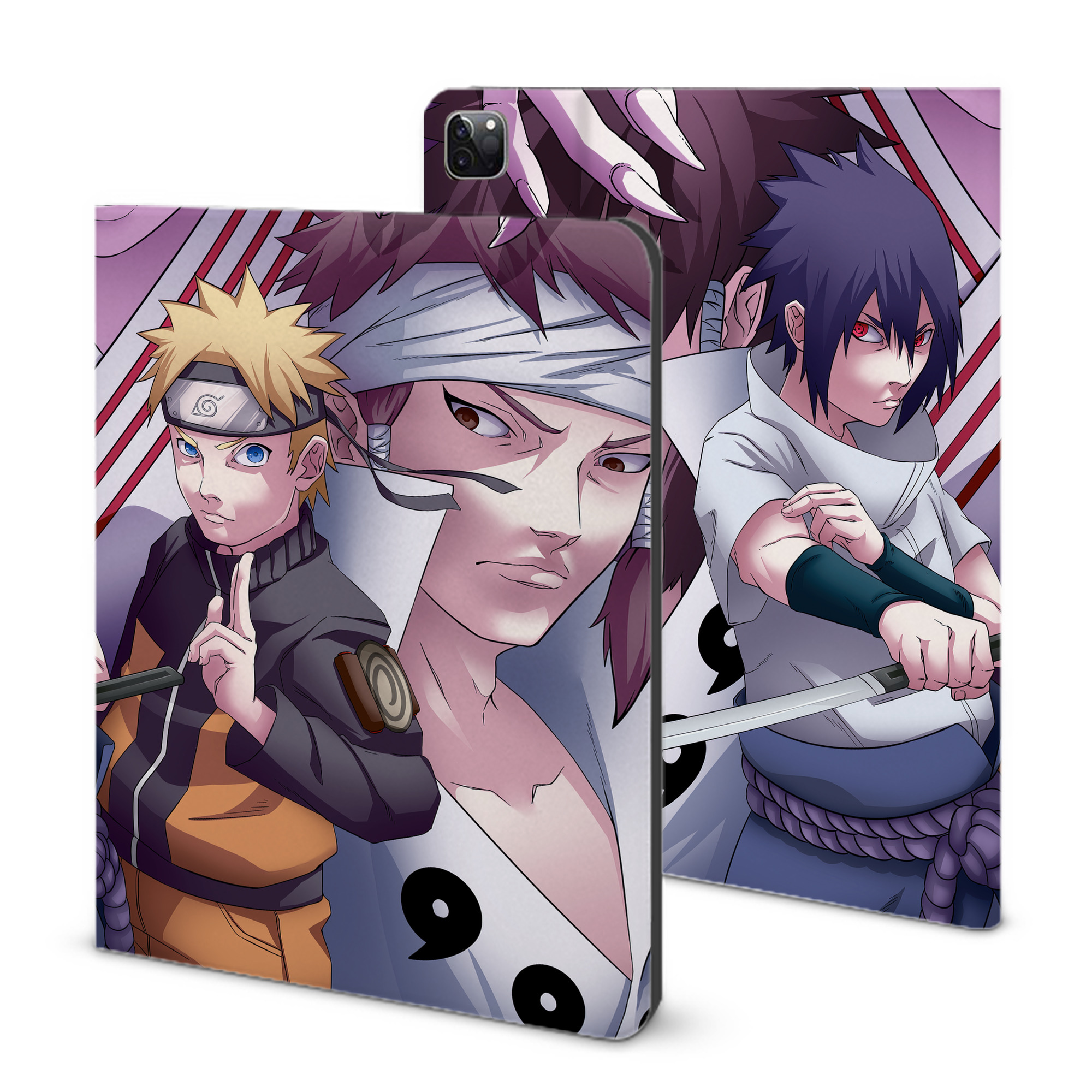 （画像用） NARUTO -ナルト- NARUTO -ナルト- 疾風伝 IPad ケース ブック型 PUレザー TPU 耐衝撃 軽量 薄型 ペン収納なし 全面保護 IPad 各モデル対応